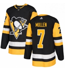 Mens Adidas Pittsburgh Penguins 7 Joe Mullen Authentic Black Home NHL Jersey 