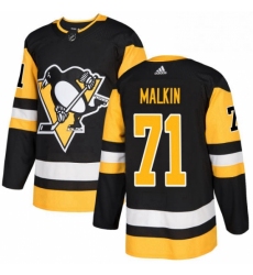 Mens Adidas Pittsburgh Penguins 71 Evgeni Malkin Authentic Black Home NHL Jersey 