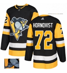 Mens Adidas Pittsburgh Penguins 72 Patric Hornqvist Authentic Black Fashion Gold NHL Jersey 