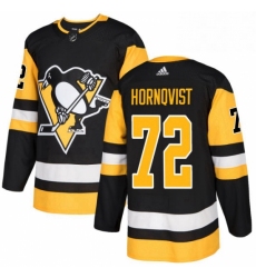 Mens Adidas Pittsburgh Penguins 72 Patric Hornqvist Authentic Black Home NHL Jersey 