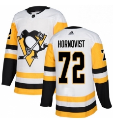 Mens Adidas Pittsburgh Penguins 72 Patric Hornqvist Authentic White Away NHL Jersey 
