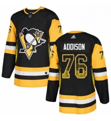 Mens Adidas Pittsburgh Penguins 76 Calen Addison Authentic Black Drift Fashion NHL Jersey 