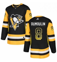 Mens Adidas Pittsburgh Penguins 8 Brian Dumoulin Authentic Black Drift Fashion NHL Jersey 