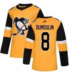 Mens Adidas Pittsburgh Penguins 8 Brian Dumoulin Premier Gold Alternate NHL Jersey 