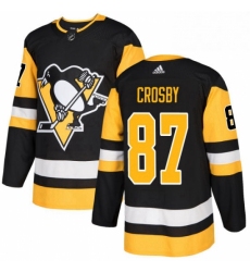 Mens Adidas Pittsburgh Penguins 87 Sidney Crosby Authentic Black Home NHL Jersey 