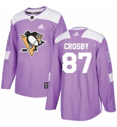 Mens Adidas Pittsburgh Penguins 87 Sidney Crosby Authentic Purple Fights Cancer Practice NHL Jersey 