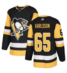 Men's Pittsburgh Penguins Erik Karlsson #65 Black Stitched Adidas NHL Jersey