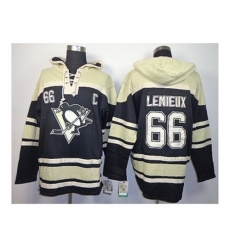 NHL Jerseys Pittsburgh Penguins #66 lemieux black-cream[pullover hooded sweatshirt][patch C]