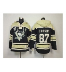 NHL Jerseys Pittsburgh Penguins #87 crosby black-cream[pullover hooded sweatshirt patch c]