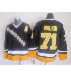 NHL Pittsburgh Penguins #71 Evgeni Malkin black-yellow jerseys