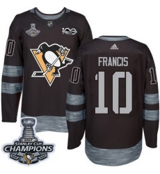 Penguins #10 Ron Francis Black 1917 2017 100th Anniversary Stanley Cup Finals Champions Stitched NHL Jersey