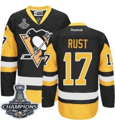 Penguins #17 Bryan Rust Black Alternate 2017 Stanley Cup Finals Champions Stitched NHL Jersey