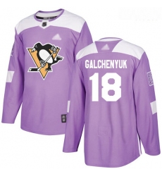 Penguins #18 Alex Galchenyuk Purple Authentic Fights Cancer Stitched Hockey Jersey