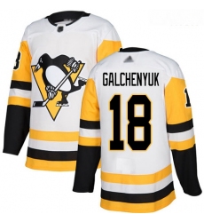 Penguins #18 Alex Galchenyuk White Road Authentic Stitched Hockey Jersey
