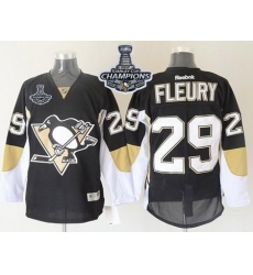 Penguins #29 Andre Fleury Black 2017 Stanley Cup Finals Champions Stitched NHL Jersey