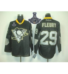 Penguins #29 Andre Fleury Black Ice 2017 Stanley Cup Finals Champions Stitched NHL Jersey