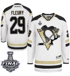 Penguins #29 Andre Fleury White 2014 Stadium Series 2017 Stanley Cup Final Patch Stitched NHL Jersey