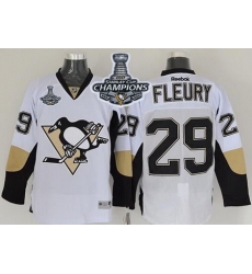 Penguins #29 Andre Fleury White 2017 Stanley Cup Finals Champions Stitched NHL Jersey