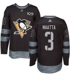 Penguins #3 Olli Maatta Black 1917 2017 100th Anniversary Stitched NHL Jersey