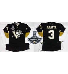 Penguins #3 Olli Maatta Black Home 2017 Stanley Cup Finals Champions Stitched NHL Jersey