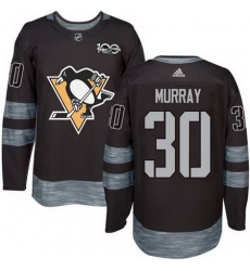 Penguins #30 Matt Murray Black 1917 2017 100th Anniversary Stitched NHL Jersey