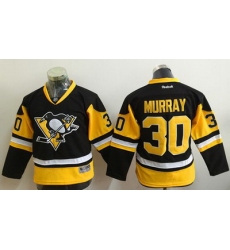 Penguins #30 Matt Murray Black Alternate Stitched Youth NHL Jersey