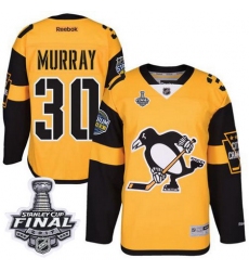 Penguins #30 Matt Murray Gold 2017 Stadium Series Stanley Cup Final Patch Stitched NHL Jersey