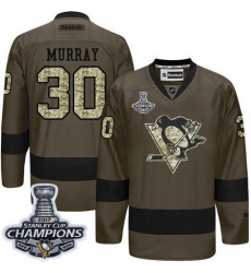 Penguins #30 Matt Murray Green Salute to Service 2017 Stanley Cup Finals Champions Stitched NHL Jersey