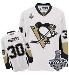 Penguins #30 Matt Murray White 2017 Stanley Cup Final Patch Stitched NHL Jersey