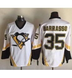 Penguins #35 Tom Barrasso White CCM Throwback Stitched NHL Jersey