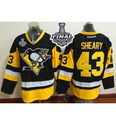 Penguins #43 Conor Sheary Black Alternate 2017 Stanley Cup Final Patch Stitched NHL Jersey