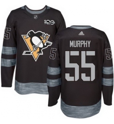 Penguins #55 Larry Murphy Black 1917 2017 100th Anniversary Stitched NHL Jersey