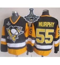 Penguins #55 Larry Murphy Black CCM Throwback 2017 Stanley Cup Finals Champions Stitched NHL Jersey