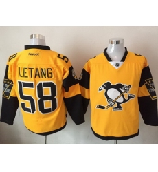 Penguins 58 Kris Letang Gold 2017 Stadium Series Reebok Jersey
