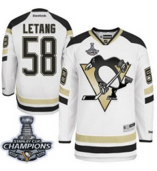 Penguins #58 Kris Letang White 2014 Stadium Series 2017 Stanley Cup Finals Champions Stitched NHL Jersey