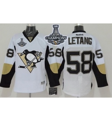 Penguins #58 Kris Letang White 2017 Stanley Cup Finals Champions Stitched NHL Jersey