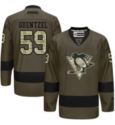 Penguins #59 Jake Guentzel Green Salute to Service Stitched NHL Jersey