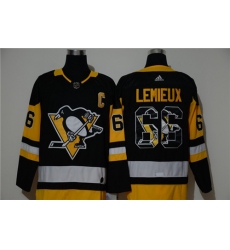 Penguins 66 Mario Lemieux Black Adidas Fashion Jersey
