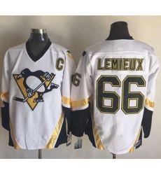 Penguins #66 Mario Lemieux White CCM Throwback Stitched NHL Jersey