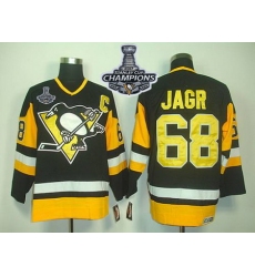 Penguins #68 Jaromir Jagr Black CCM Throwback 2017 Stanley Cup Finals Champions Stitched NHL Jersey