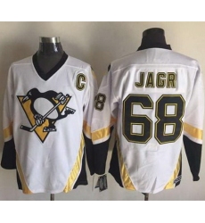 Penguins  #68 Jaromir Jagr White CCM Throwback Stitched NHL Jersey