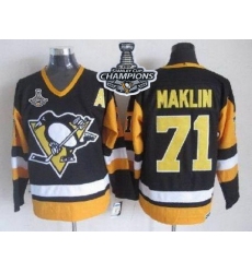 Penguins #71 Evgeni Malkin Black CCM Throwback 2017 Stanley Cup Finals Champions Stitched NHL Jersey