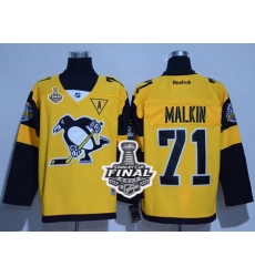 Penguins #71 Evgeni Malkin Gold 2017 Stadium Series Stanley Cup Final Patch Stitched NHL Jersey