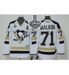 Penguins #71 Evgeni Malkin White 2014 Stadium Series 2017 Stanley Cup Final Patch Stitched NHL Jersey