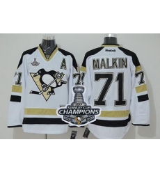 Penguins #71 Evgeni Malkin White 2014 Stadium Series 2017 Stanley Cup Finals Champions Stitched NHL Jersey
