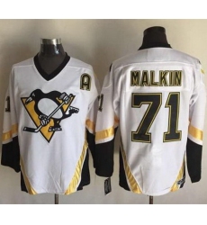Penguins  #71 Evgeni Malkin White CCM Throwback Stitched NHL Jersey