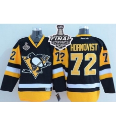 Penguins #72 Patric Hornqvist Black Alternate 2017 Stanley Cup Final Patch Stitched NHL Jersey