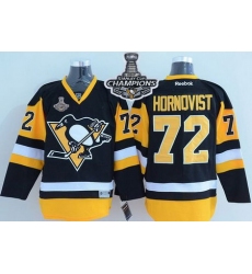 Penguins #72 Patric Hornqvist Black Alternate 2017 Stanley Cup Finals Champions Stitched NHL Jersey