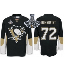 Penguins #72 Patric Hornqvist Black Home 2017 Stanley Cup Finals Champions Stitched NHL Jersey