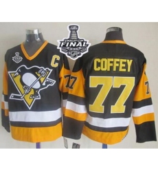 Penguins #77 Paul Coffey Black CCM Throwback 2017 Stanley Cup Final Patch Stitched NHL Jersey